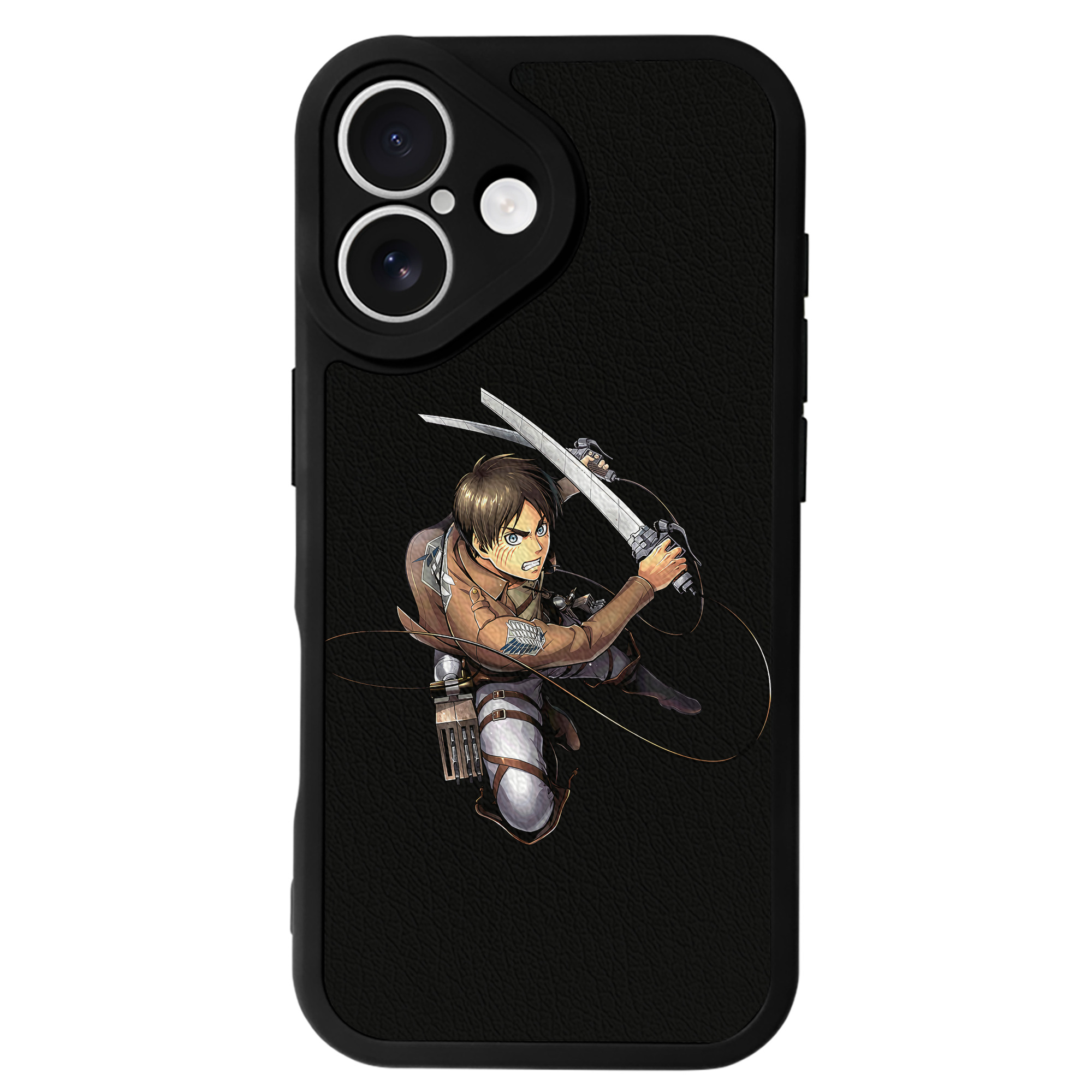 （画像用） 進撃の巨人 エレン･イェーガー Attack on Titan Eren Jäger 【iPhone 16シリーズ対応】シリコンスマホケース（レザー調） 材質：シリコン